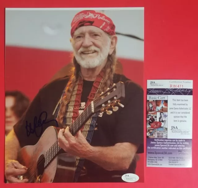 WILLIE NELSON SIGNED 8"X10" COLOR PHOTO CERTIFIED AUTHENTIC WITH JSA COA psa bas