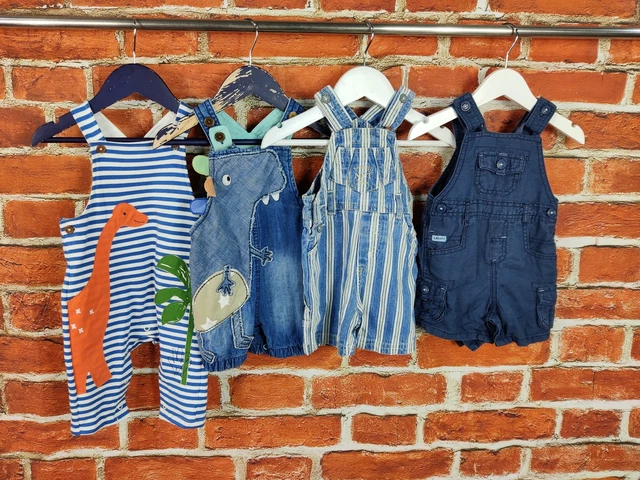 Baby Boy Bundle Age 3-6 Months Next M&S Romper Dungarees Denim Dinosaur Set 68Cm