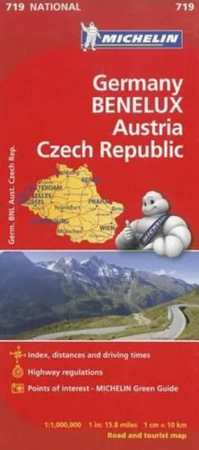 Germany, Benelux, Austria, Czech Republic - Michelin National Map 719 by Micheli