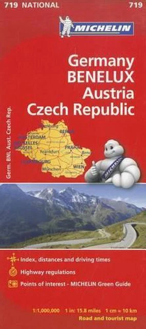 Germany, Benelux, Austria, Czech Republic - Michelin National Map 719 by Micheli