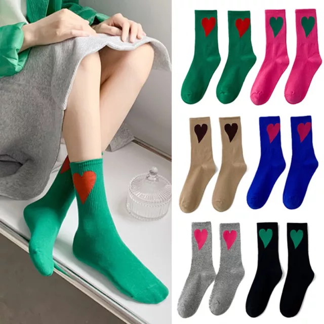 5/3/1 Paire Hommes Femmes Mode Chaussettes Couleur Unie Coeur Motif Milieu %