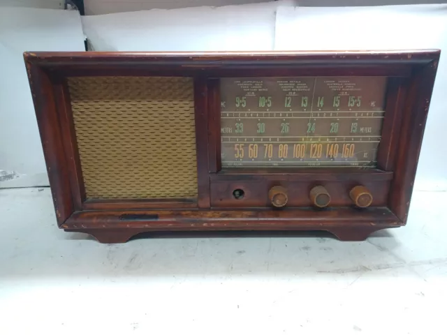 Electrohome Vintage Wooden World Cruiser Short Wave Radio 2