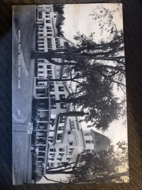 Mansion House, Poland Springs, Maine RPPC Antique Vintage Postcard c1945