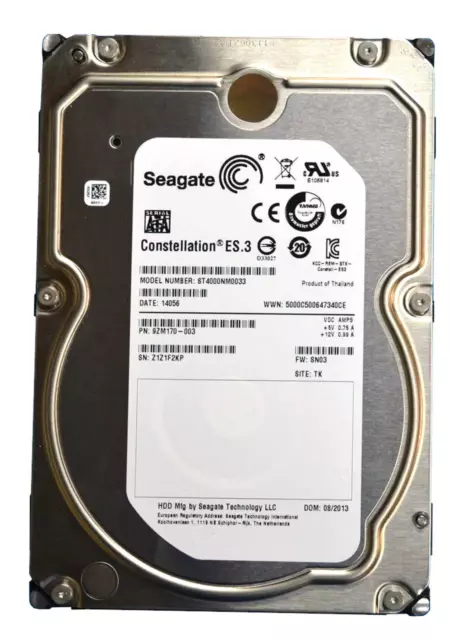 Seagate Constellation 4TB 7200 RPM SATA Hard Drive HDD ST4000NM0033 Used