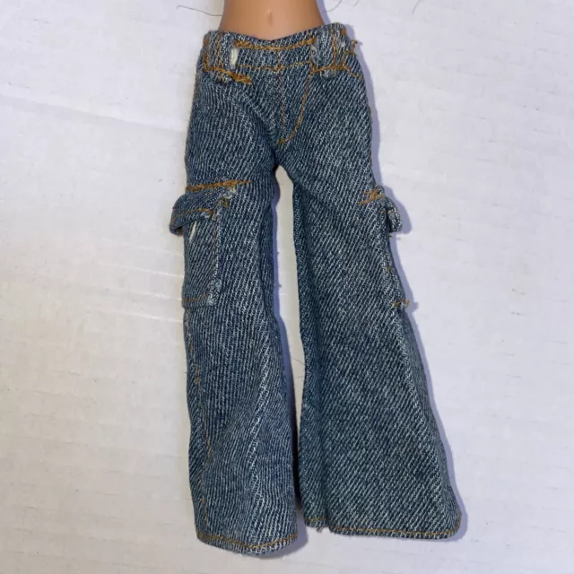 Bratz Doll clothes JEANS  pants blue denim trousers pockets flared wide leg