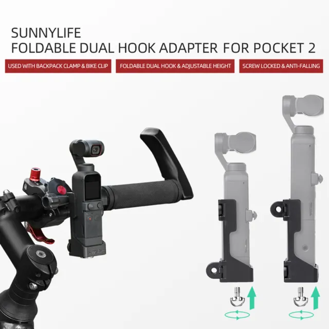 Soporte para cámara doble gancho soporte ajustable para cámara abrazadera para bicicleta para bolsillo 2