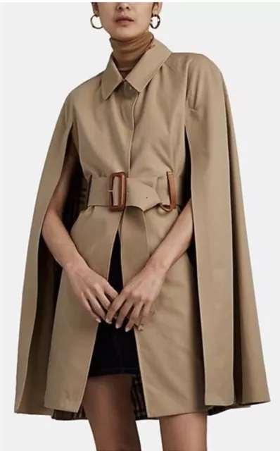 Burberry Women's Trench Coat Cape Gabardine Honey Beige Cotton Lanfaire XS/S