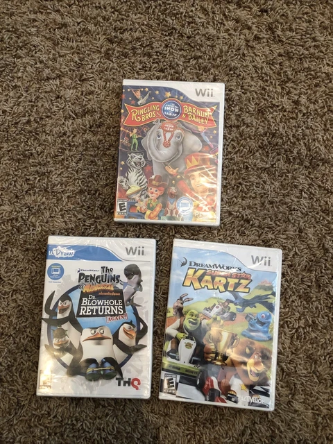 x3 Sealed Wii Games! Super Star Kartz, Ringling Bros Circus, Penguins Madagascar x3 Sealed Wii Games! Super Star Kartz, Ringling Bros Circus, Penguins Madagascar