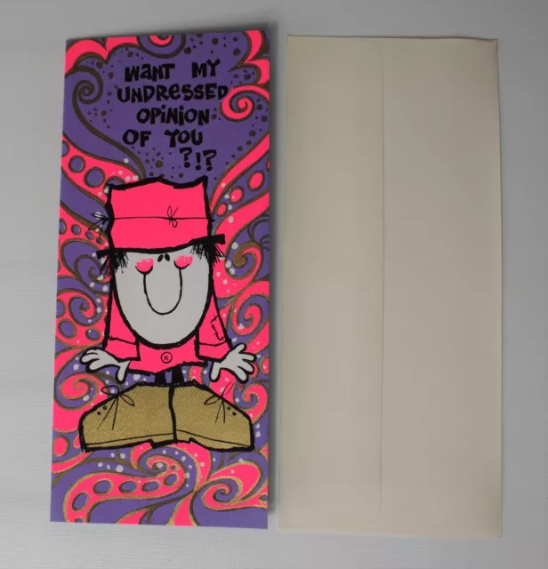 Humour Purple Greetings Cards Vintage 60s/70s Funny WOW Message Wishing Cards 16 3