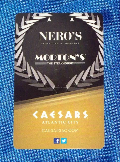 Caesars Casino Atlantic City Hotel Room Key Card Nero's Morton's