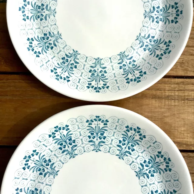 2x Syracuse China Restaurant-Ware Syralite Dinner 9" Plate MCM Teal Floral SY444