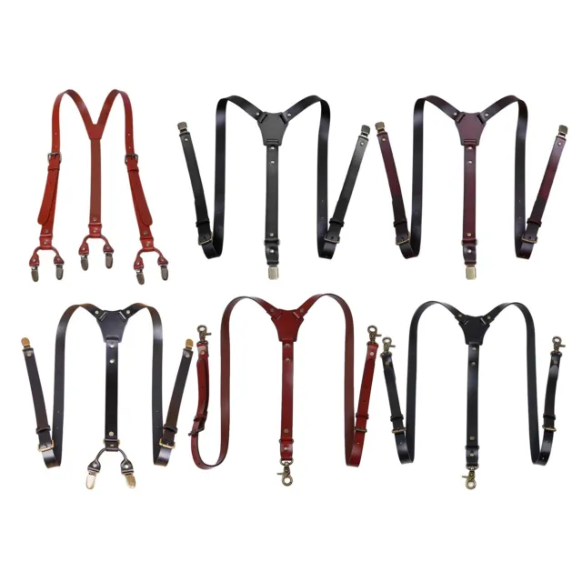 Mens Clothes Accessories Pants Suspenders New Straps Belts Party Hooks Leather