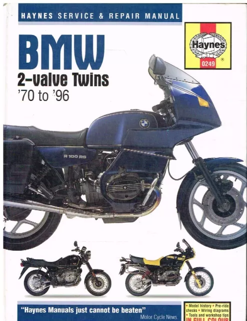 Bmw R45 R50 R60 R65 R75 R80 R90/6 R90S R100S R100Rs 1970-96 Owners Repair Manual