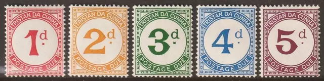 EDSROOM-13136 Tristan Da Cunha J1-J5 LH 1957 Complete Postage Due CV$24