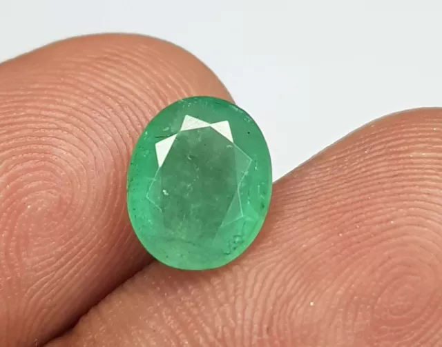 1,99 ct émeraude zambienne naturelle taille ovale riche vert non traité...