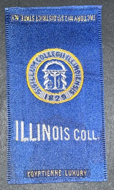 1910 S25 Tobacco Cigarette College Silk  ILLINOIS COLL.  Blue Egyptienne Luxury