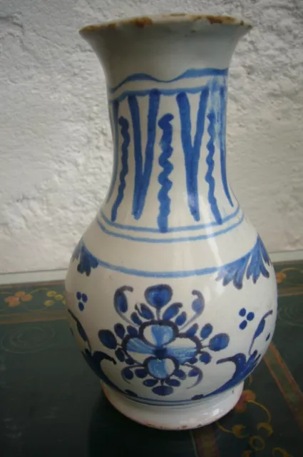 Faience De Marseille St Jean Du Desert Vase Blau 18. Jahrhundert