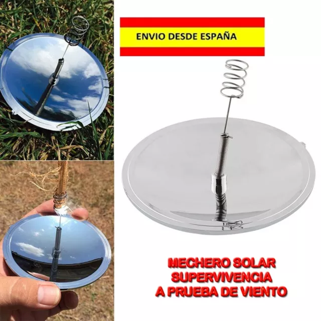 Solar Encendedor Mechero Camping Supervivencia Senderismo Scouts Pesca Viento