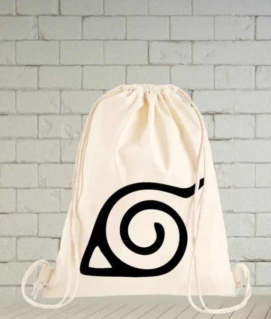 Rucksack naturweiß aus recycelten Materialien - Naruto Symbol