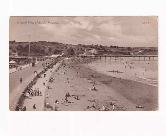 Printed Postcard General View Of Sands, Paignton ( Devon )