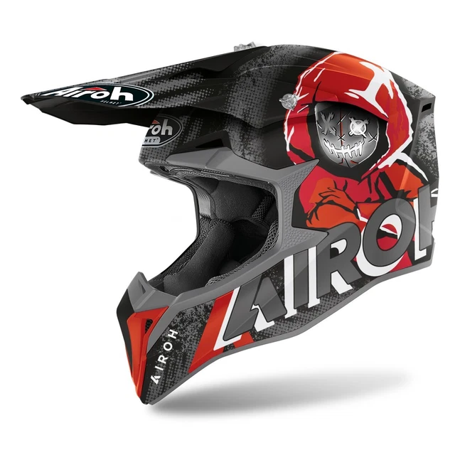 Wra55Xxl - Casco Off Road,Cross, Airoh Wraap Alien Red Matt Helmet Taglia Xxl