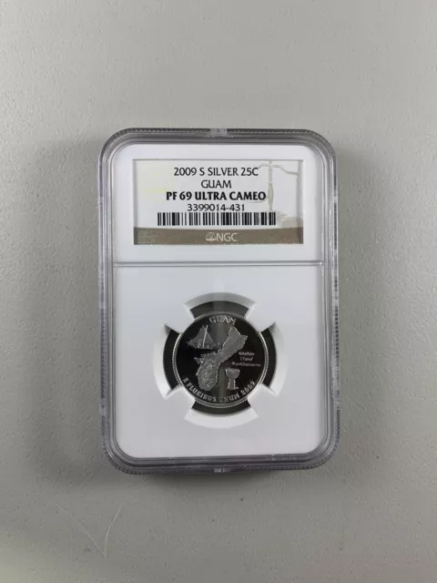 2009 S Guam Silver Proof Quarter - NGC PF 69 Ultra Cameo - Silver (#4)