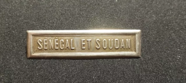 G1M*) (H2) Belle barrette militaire Sénégal et Soudan french MEDAL