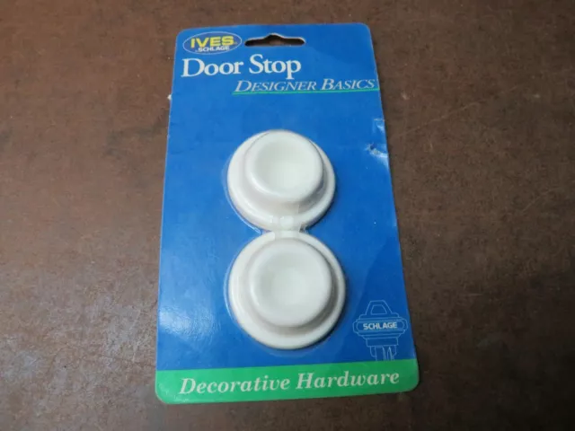 Ives Solid White Bumper 2 pack Door Stop Floor Decorative Conn USA New