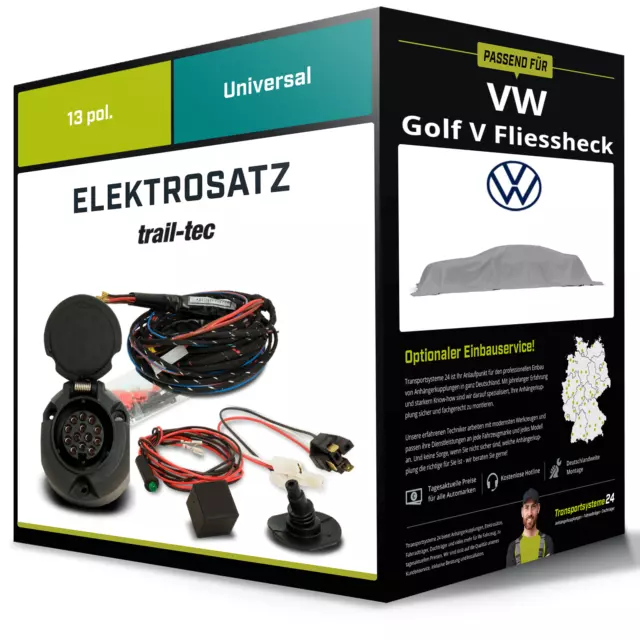 Elektrosatz 13-pol universell für VW Golf V Fliessheck 10.2003-09.2008 NEU