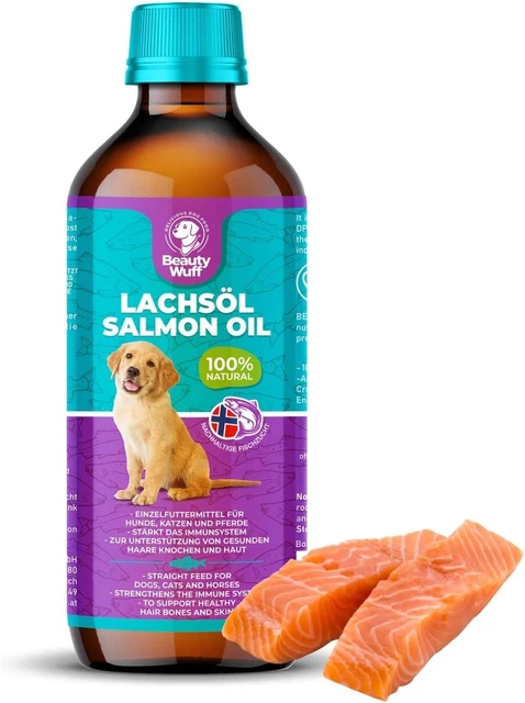 BEAUTY WUFF – Olio Di Salmone per Cani E Gatti – Olio Di Pesce Ricco Di Omega 3
