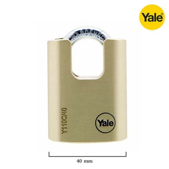 Yale 40mm solid brass padlock with closed shackle Y110C/40/119/1