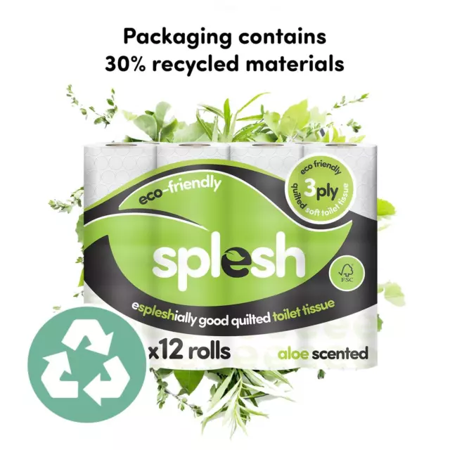 Splesh Toilet Roll Bulk Buy, Soft & Quilted Eco-Friendly 120 Rolls 3