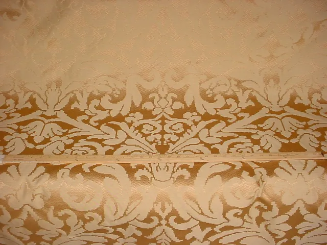 19-1/4Y Valdese Circa 1801 Gold Golden Brown Floral Damask Upholstery Fabric