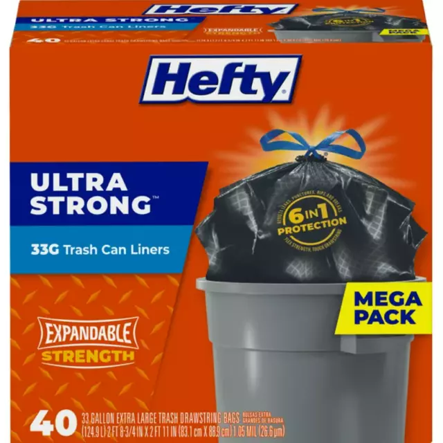 Hefty Ultra Strong Tall Kitchen Trash Bags NEW, 13 Gallon 80 Count