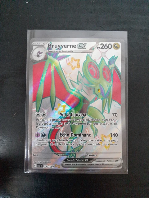 Carte Pokémon Bruyverne Ex Shiny Ultra Rare 220/091 – Écarlate Et Violet Destinées De Paldea, Neuve Sous Sleeve Et Toploader