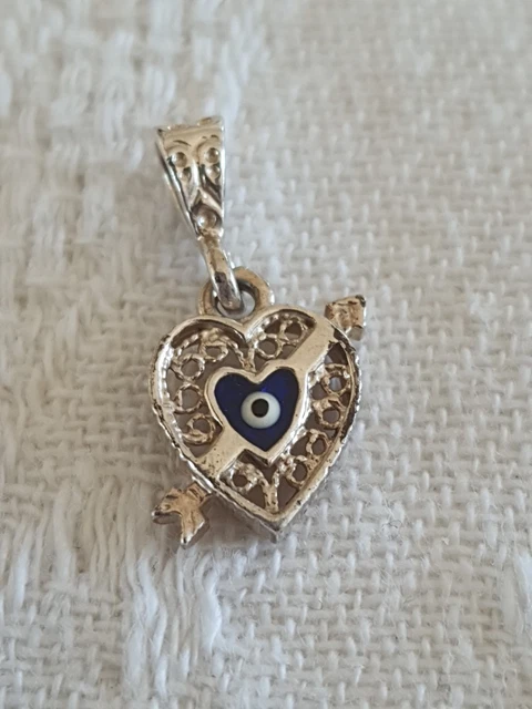 Collier Vintage En Argent - Pendentif Babouche Filigrane, Pièce Ancienne 1682