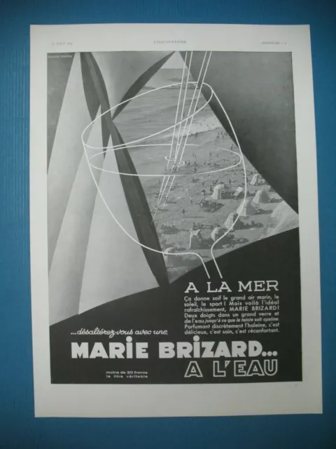 Publicite De Presse Marie Brizard Boisson Desalterante A La Mer French Ad 1934