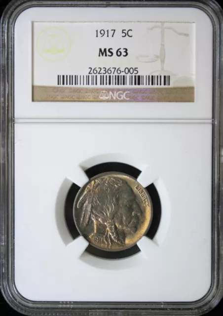 1917 MS63 Buffalo Nickel NGC Mint State 63 Toned (2431002