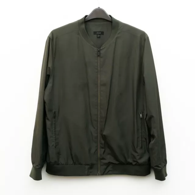 COS Da Uomo XL Bomber Giacca Cappotto Giacca a Vento Verde All'Aperto Zip Top