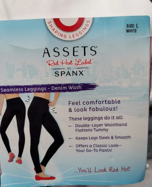 SPANX ASSETS RED Hot Label Shaping Seamless Leggings White Size L Shapewear  £19.99 - PicClick UK