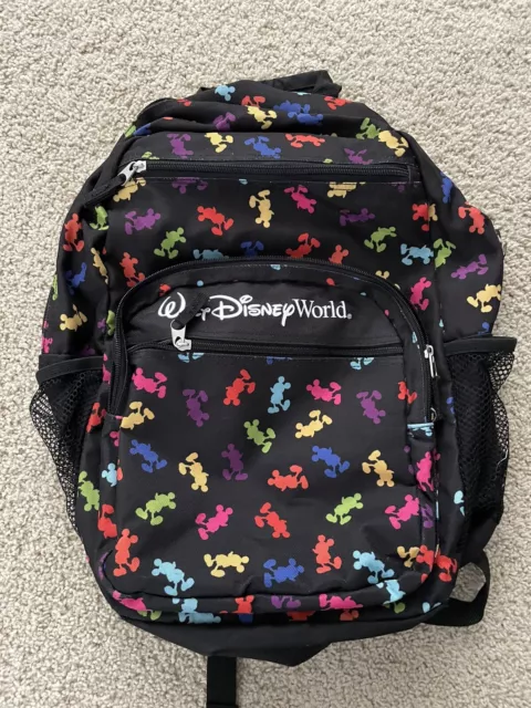 Walt DISNEY World MICKEY MOUSE Large BACKPACK Park Exclusive Colorful Faces 0324