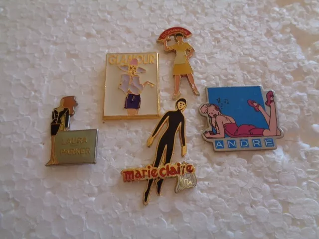 Job lot of 5 advertising sexy ladies metal lapel pins