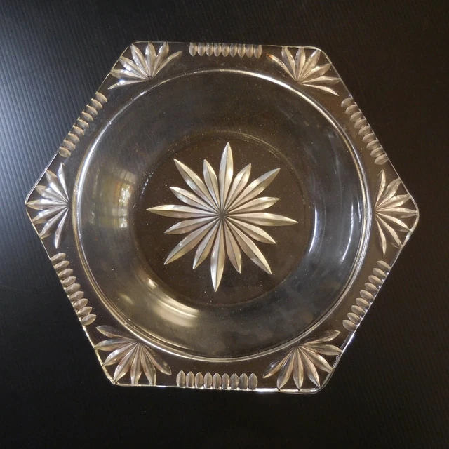 Coupe récipient verre vintage art déco table fait main design XX France N6435