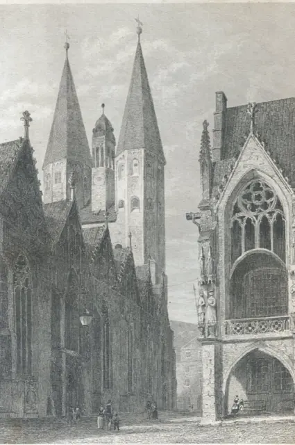 Deutschland, Braunschweig, St. Martinikirche...Originaler stahlstich..1842