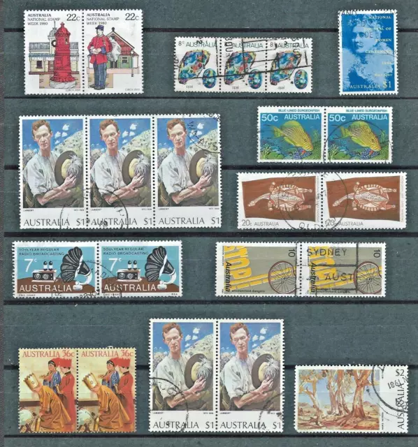 Australia Decimal Pairs Used Stamps Selection