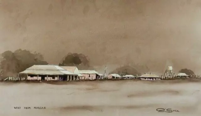 Australian Watercolour Painting West From Morgan By O'shea     P393