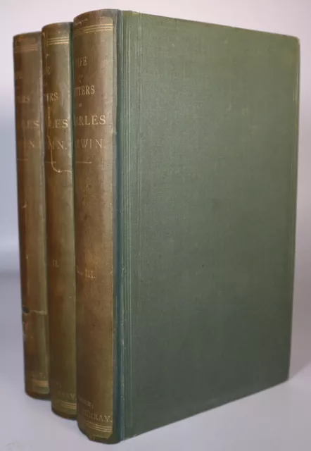 1888 Life & Letters of Charles Darwin 3 Vols 1st Ed Later Issue by F DARWIN