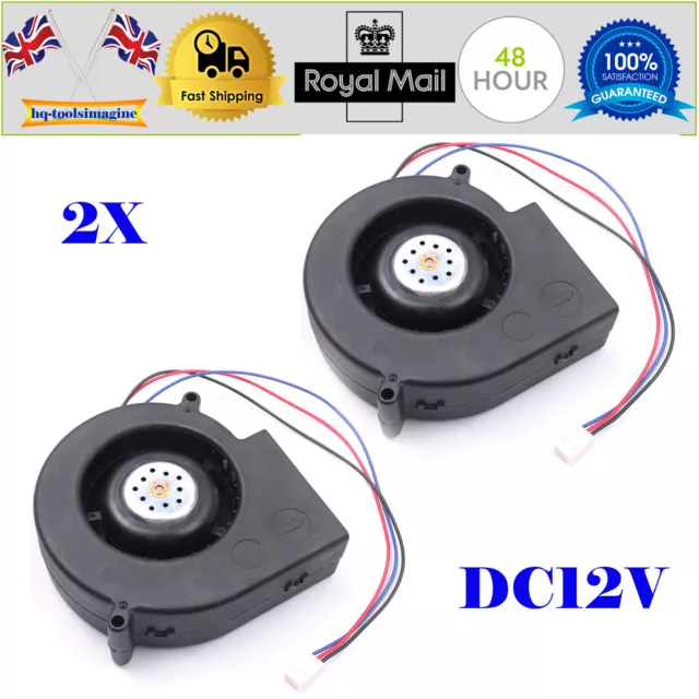 2x 2.7A DC12V Silent Radial Turbo Blower Fan Cooling Fan 2- Pin For Printer Part