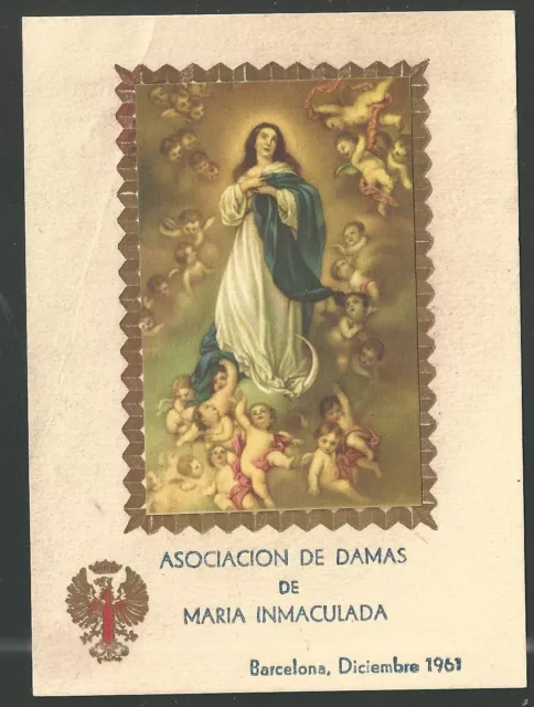 Estampa antigua de la Virgen Inmaculada santino holy card image pieuse