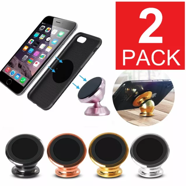 2-Pack 360 Degree Magnetic Car Mount Dashboard Holder For Cell Phone Universal